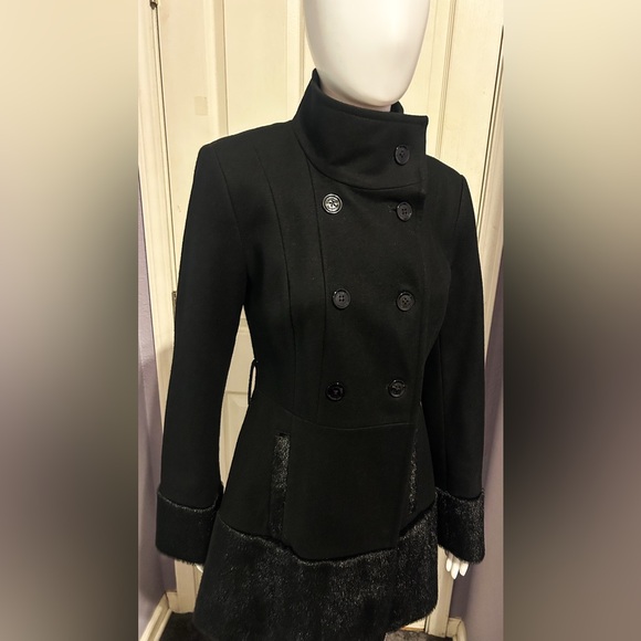 Laundry by Design Jackets & Blazers - Peacoat Jacket S Black Steampunk Victorian High Collar Fur Wool Romantic Gothic